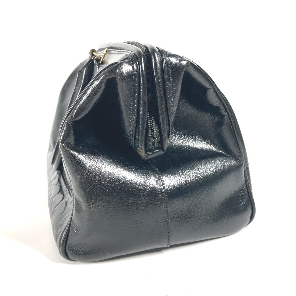 Fendi Handbag Leather Black Doctor Bag Logo Women