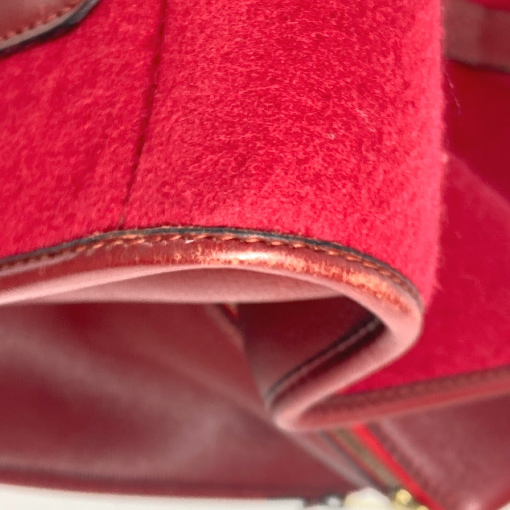 Hermes Boston Duffel Bag Felt, Leather Red H Punching Logo Hood