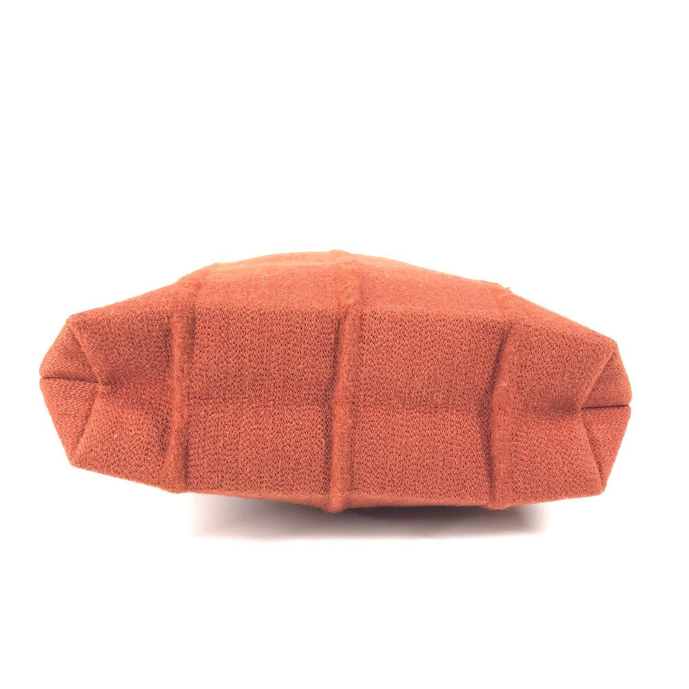 Hermes Handbag Wool, Leather Orange Amedaba Pm