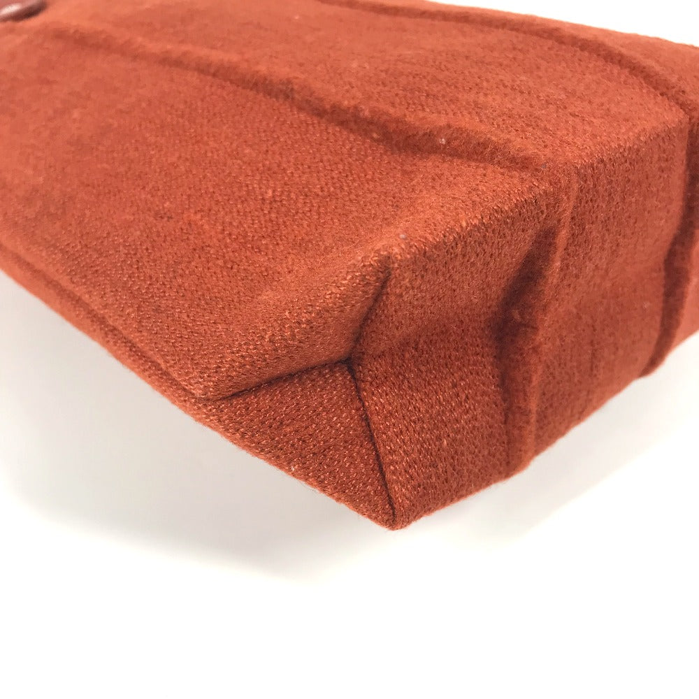 Hermes Handbag Wool, Leather Orange Amedaba Pm