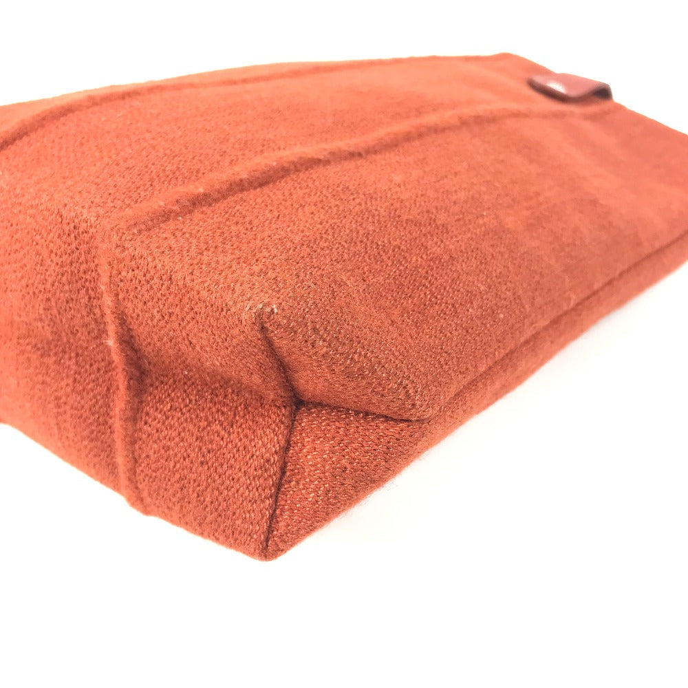 Hermes Handbag Wool, Leather Orange Amedaba Pm