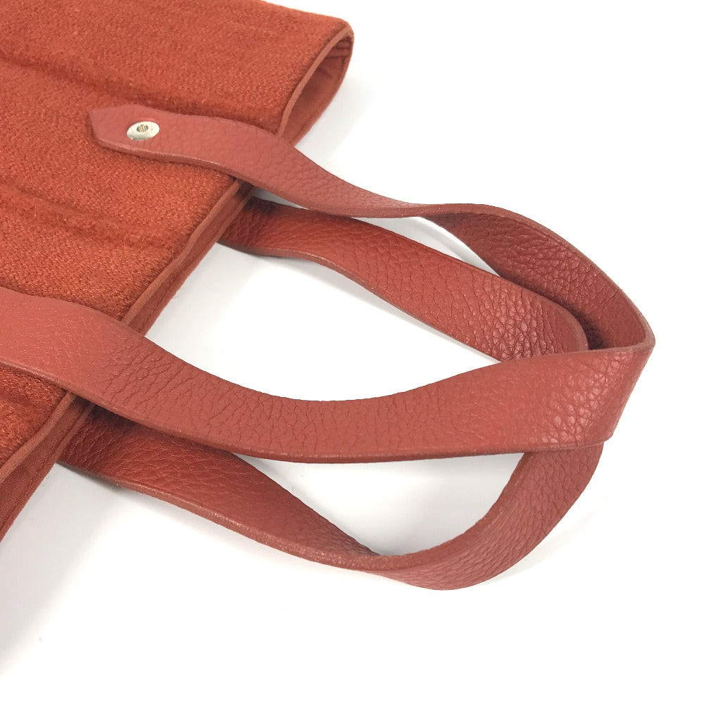 Hermes Handbag Wool, Leather Orange Amedaba Pm