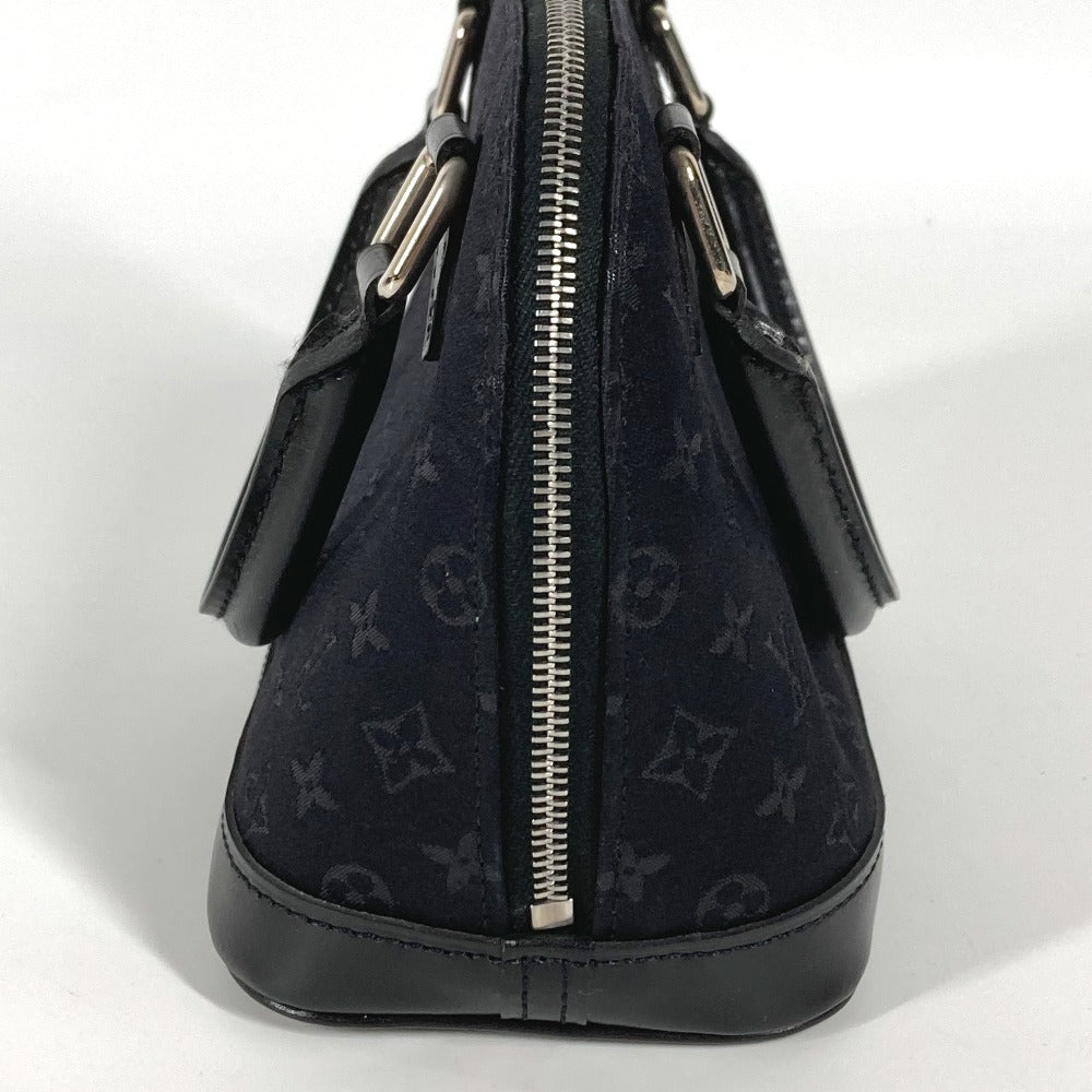 Louis Vuitton Handbag M92146 Satin / Leather Black Monogram Satin Little Alma Women