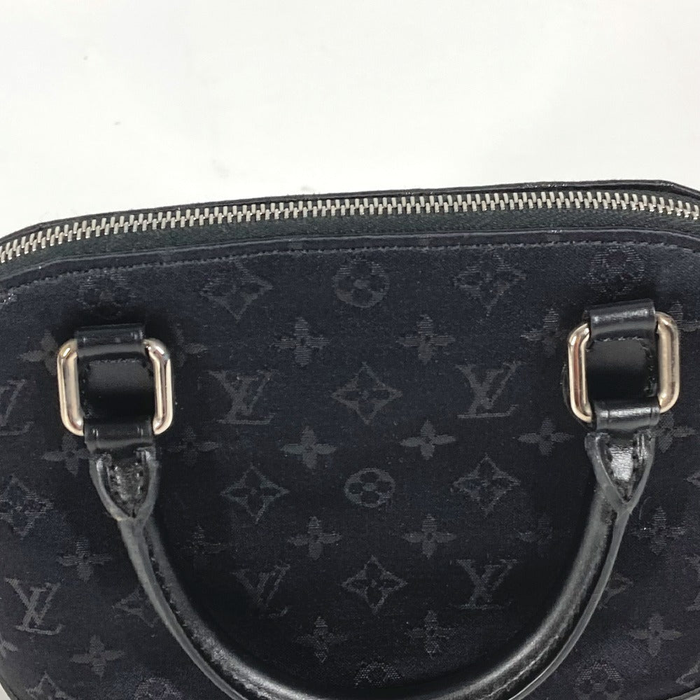 Louis Vuitton Handbag M92146 Satin / Leather Black Monogram Satin Little Alma