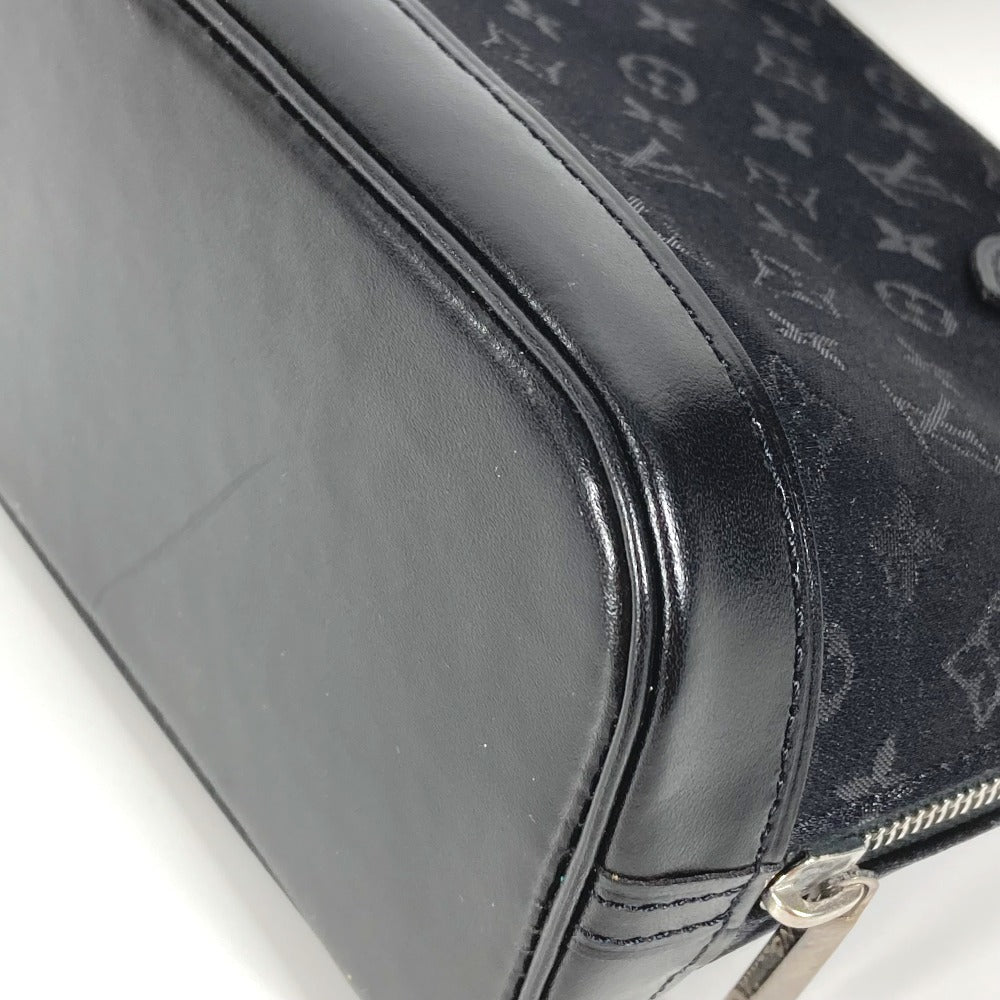 Louis Vuitton Handbag M92146 Satin / Leather Black Monogram Satin Little Alma Women