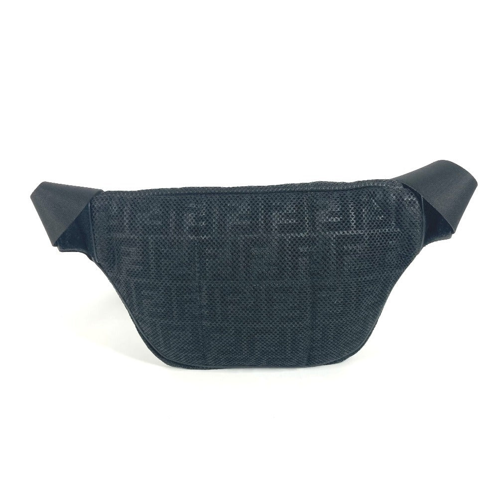 Fendi Sling Bag Nylon Canvas Black Logo Mesh Zucca Unisex(Unisex)