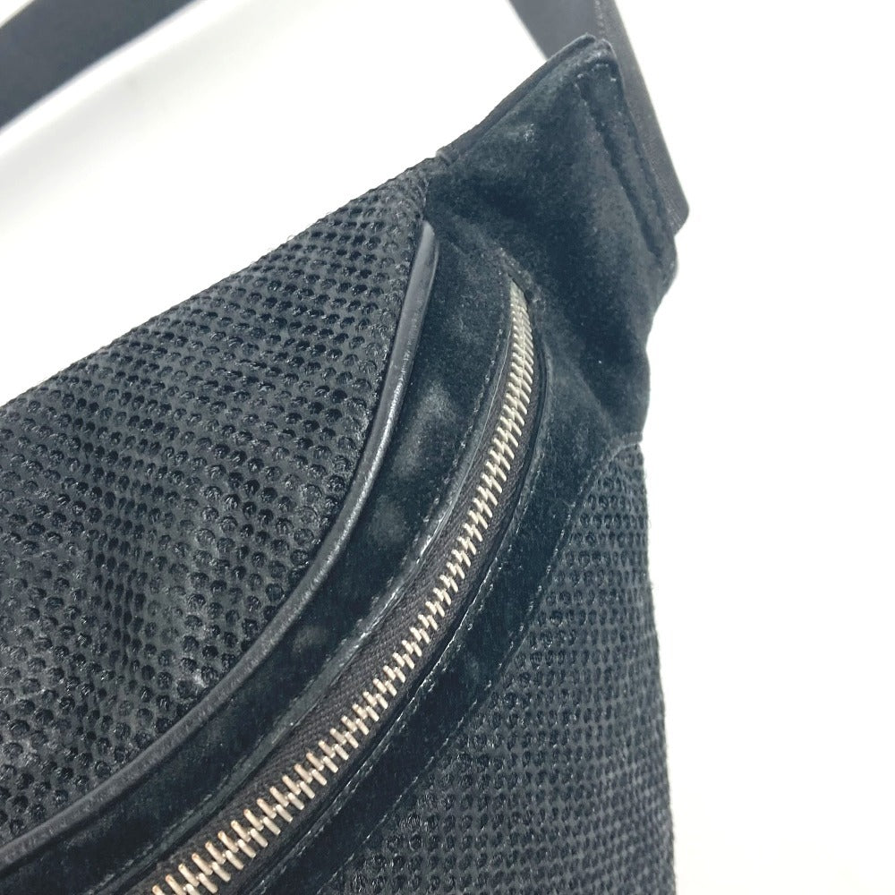 Fendi Sling Bag Nylon Canvas Black Logo Mesh Zucca Unisex(Unisex)
