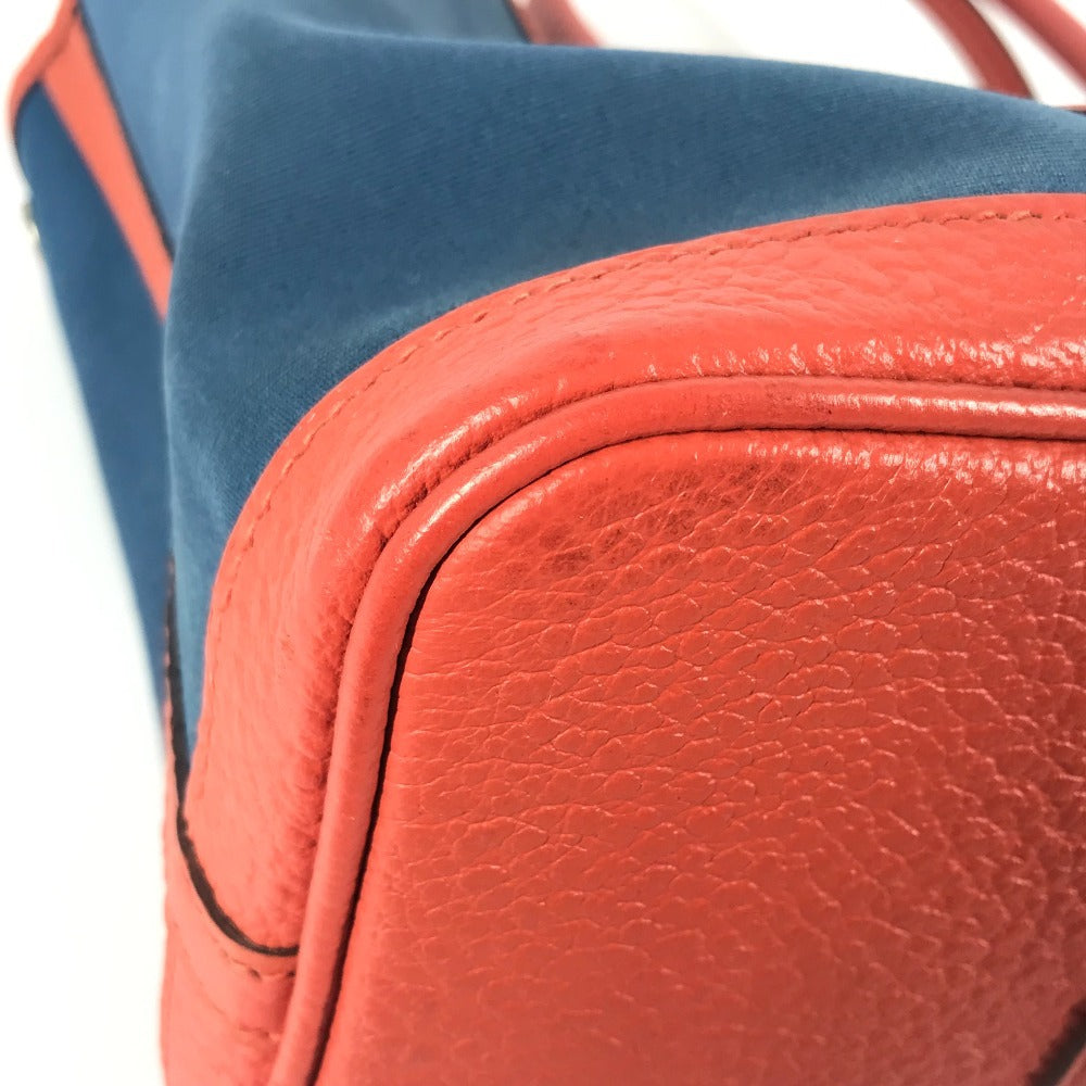 Hermes Tote Bag Leather / Canvas Blue Garden Party Tpm