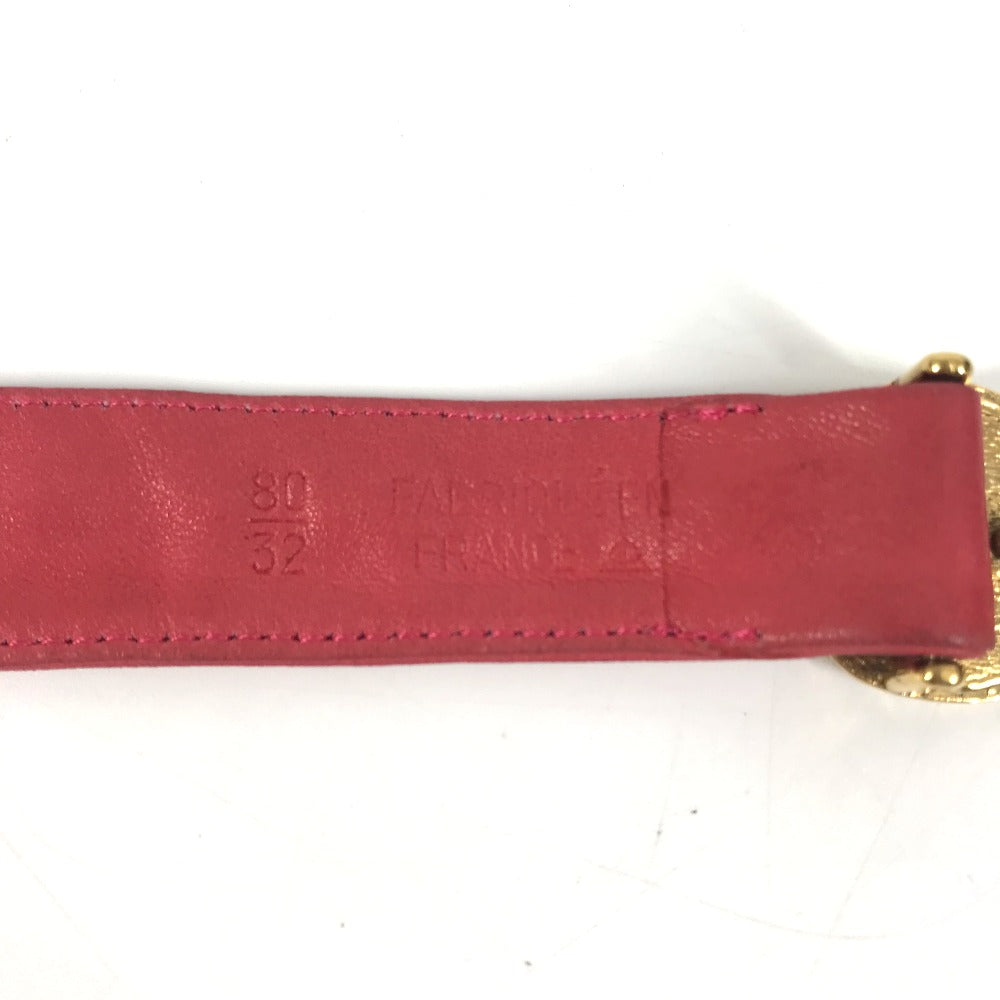 Chanel Belt Leather Pink Vintage Coin Women 80/32