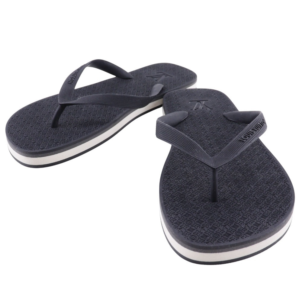 Louis Vuitton Sandals Rubber Black Monogram Thong Sandals Beach Sandals Mens 8