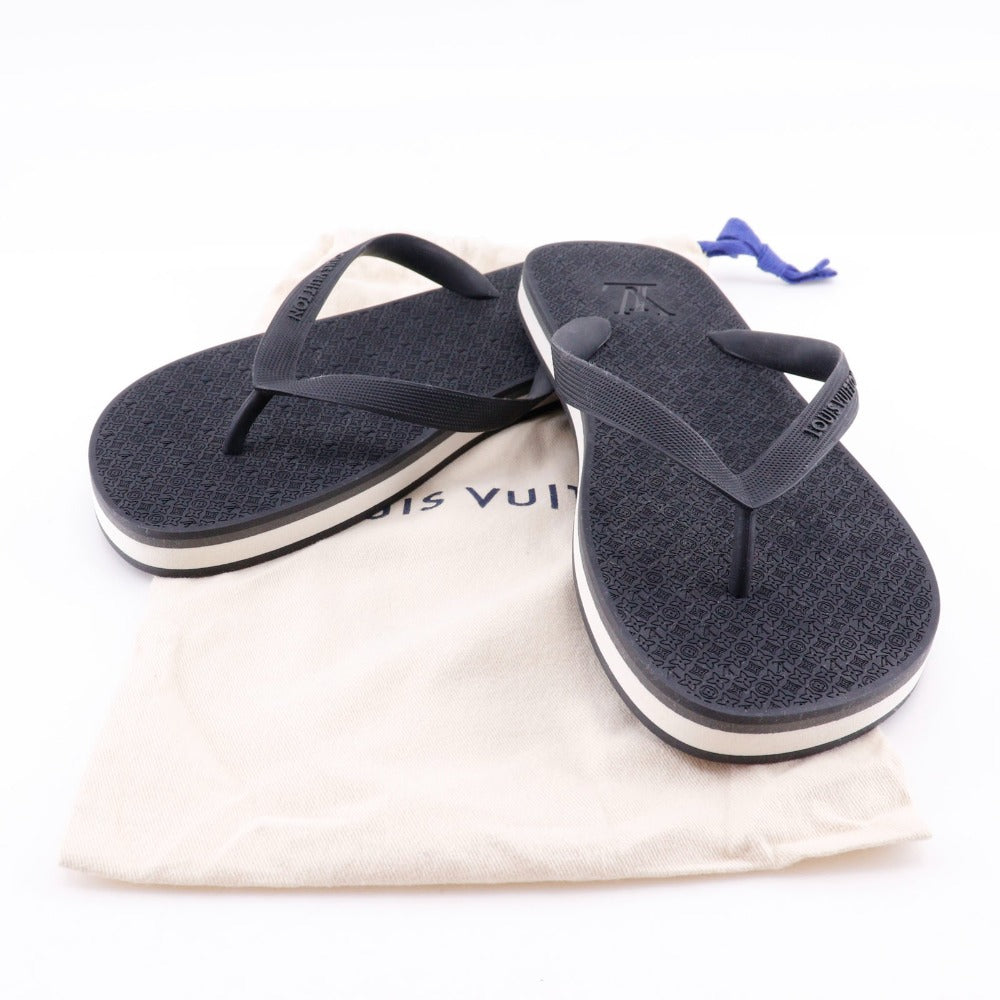 Louis Vuitton Sandals Rubber Black Monogram Thong Sandals Beach Sandals Mens 8