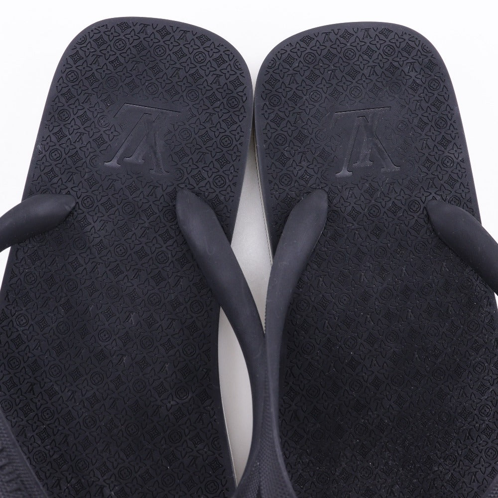 Louis Vuitton Sandals Rubber Black Monogram Thong Sandals Beach Sandals Mens 8