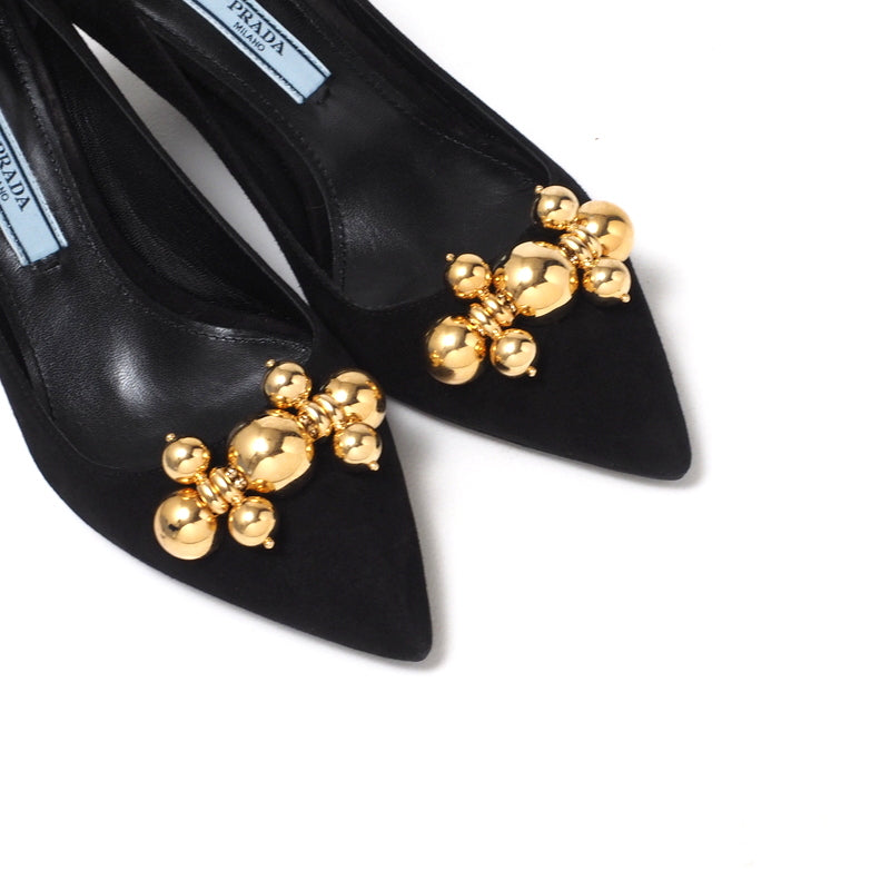 Prada Pumps 1I170I Leather Black Women 34