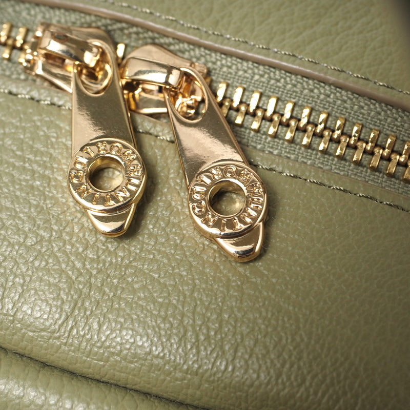 Hunting World Handbag Leather Khaki Green Women