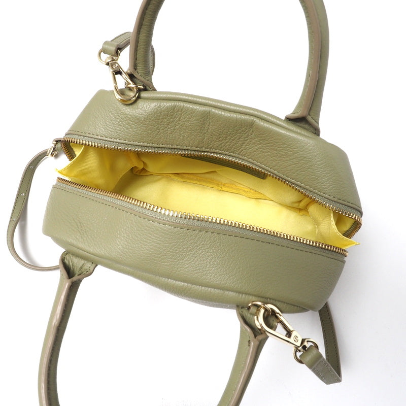 Hunting World Handbag Leather Khaki Green Women