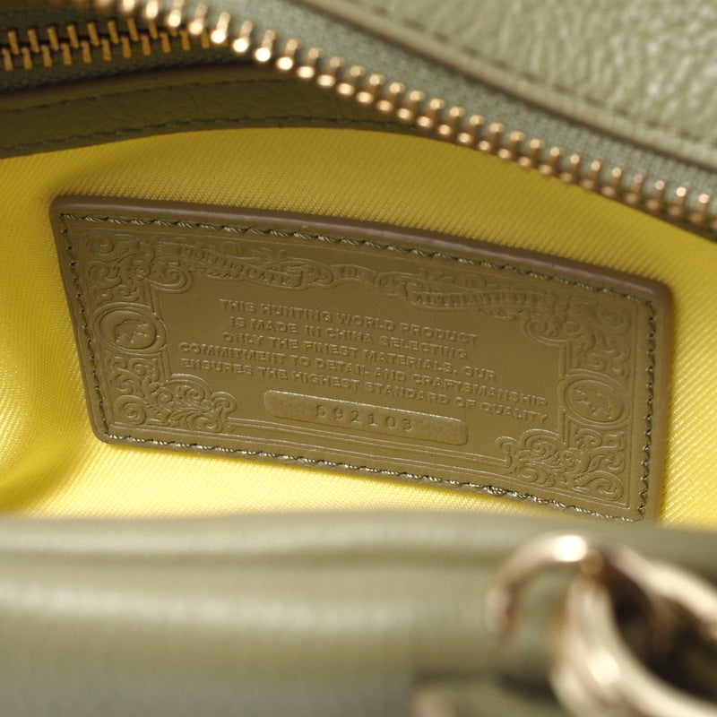 Hunting World Handbag Leather Khaki Green Women