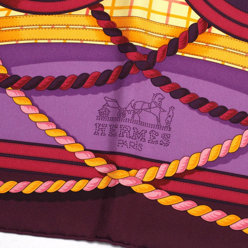Hermes Scarf Twill Purple Carre90 Grande Tenue Horse Dress Women