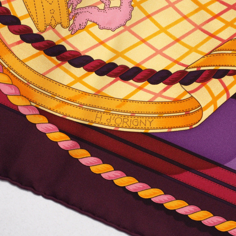 Hermes Scarf Twill Purple Carre90 Grande Tenue Horse Dress Women