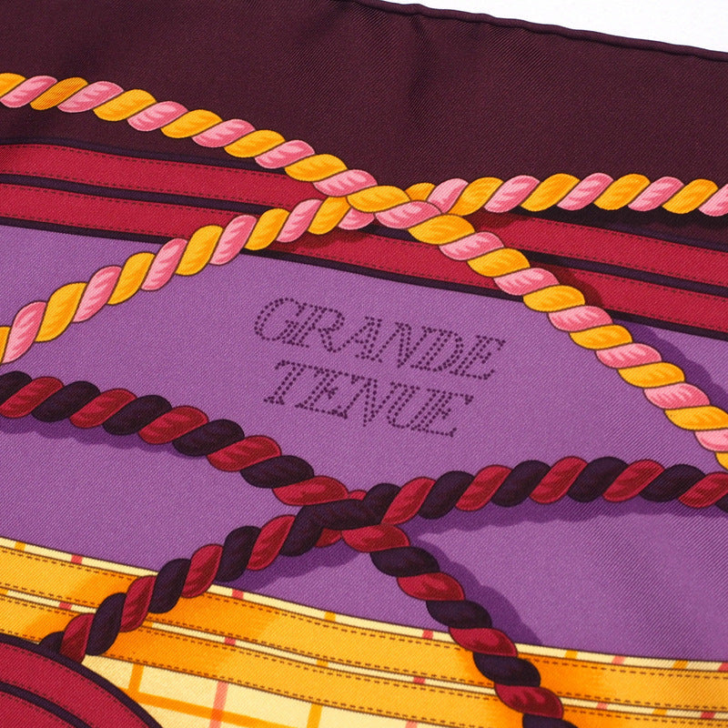 Hermes Scarf Twill Purple Carre90 Grande Tenue Horse Dress Women