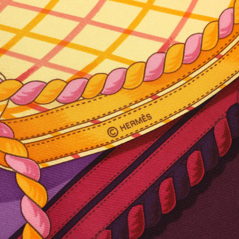 Hermes Scarf Twill Purple Carre90 Grande Tenue Horse Dress Women