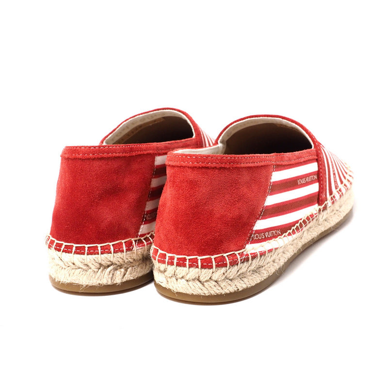 Louis Vuitton Slip-On Canvas Red X White Mens 7