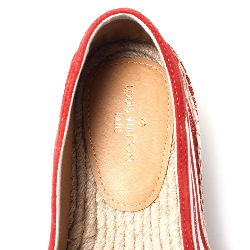 Louis Vuitton Slip-On Canvas Red X White Mens 7