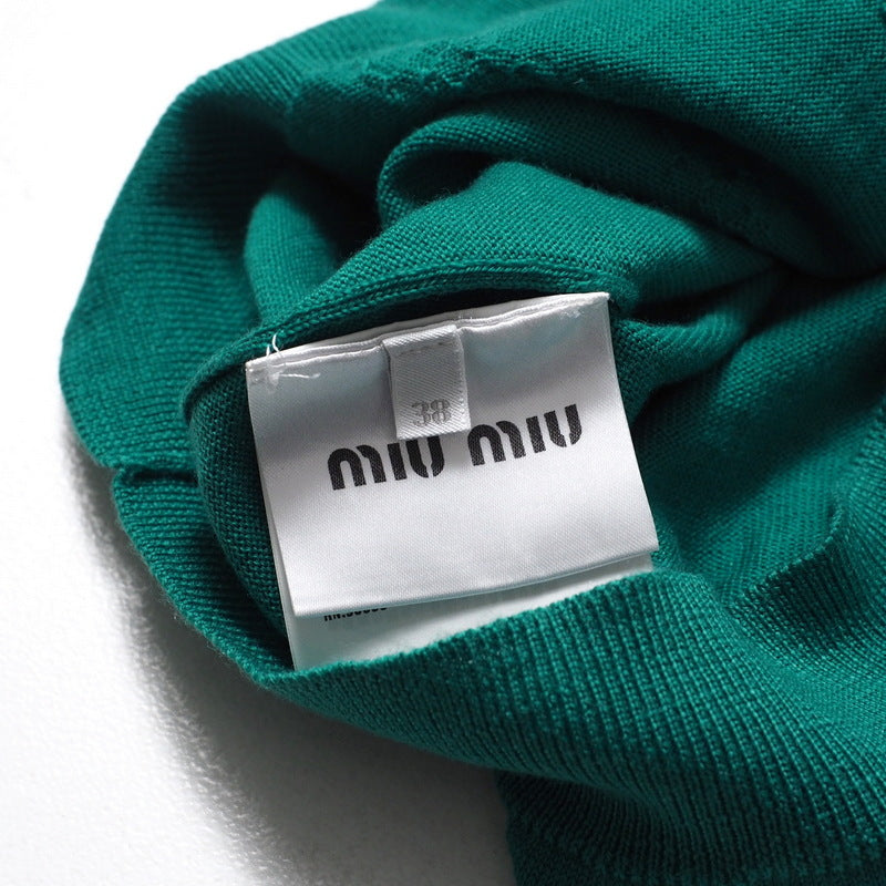 Miu Miu Sweater Mml248 Wool Green Women 38