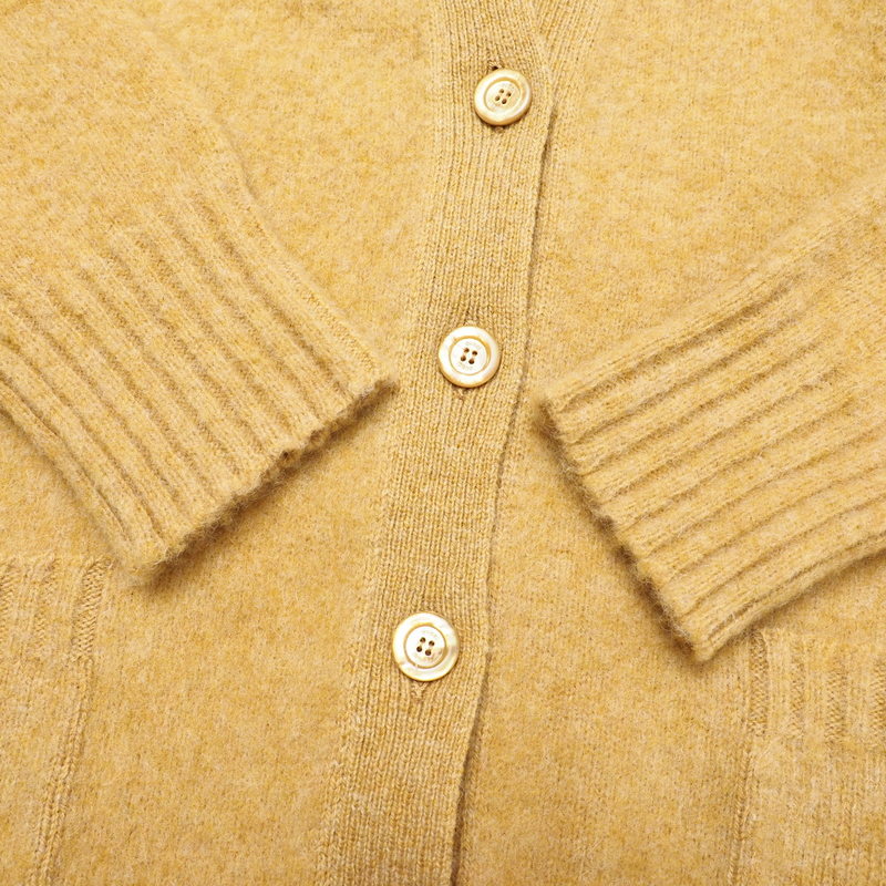 Gucci Cardigan 635162 Wool Mustard With Brooch Oversize Women M (170/92Y)