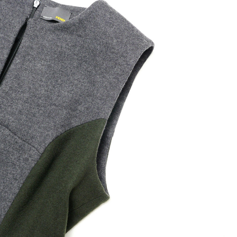 Fendi One Piece Fd8201 100% Wool Grey / Khaki Women 42
