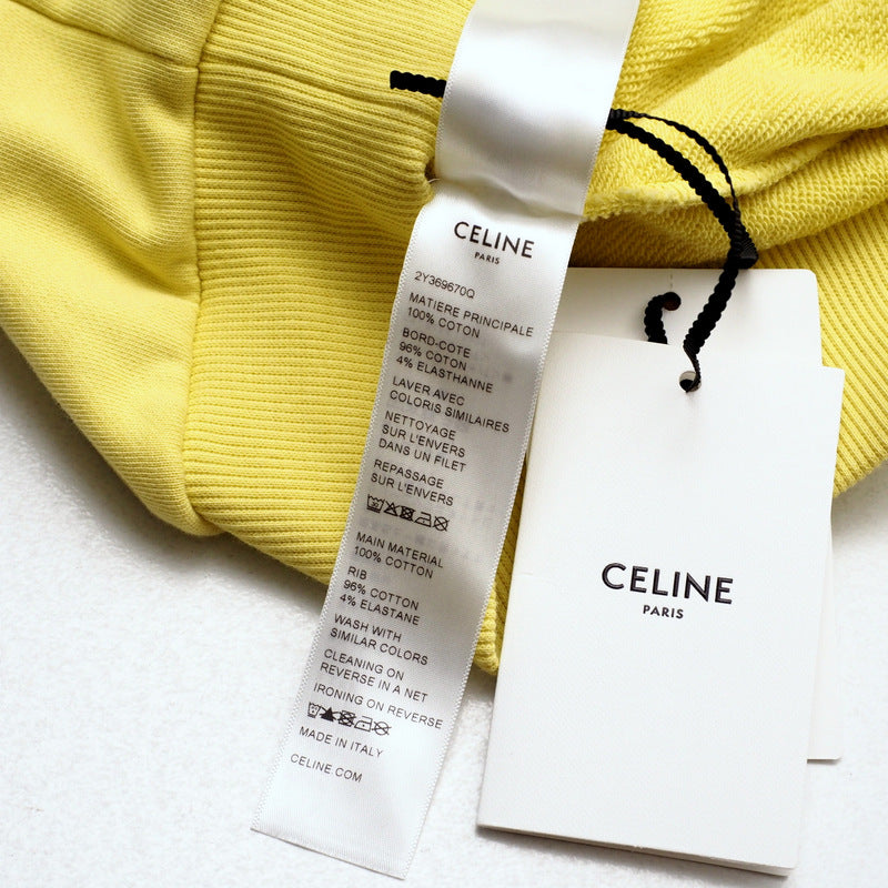 Celine Hoodie 2Y36960Q Sweat Yellow Unisex(Unisex) Xxs(150/76A)
