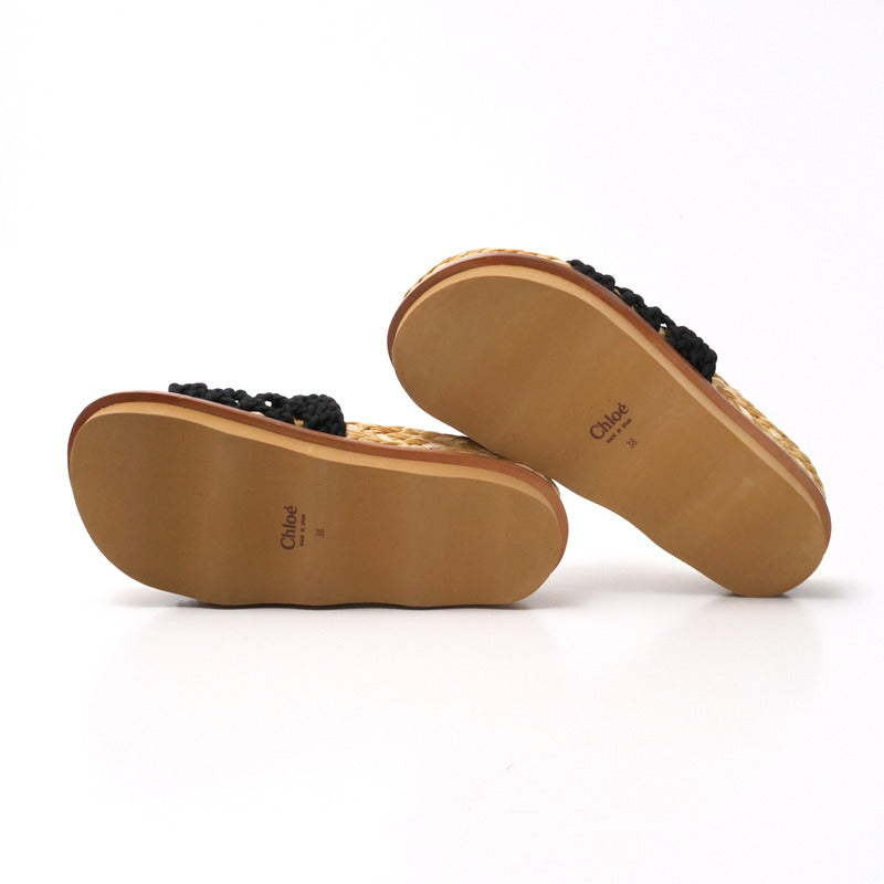 Chloe Sandals Fabric Black / Brown Women 38