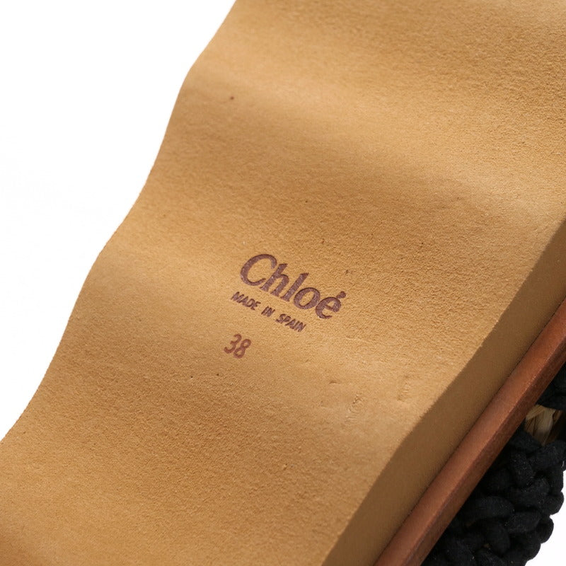 Chloe Sandals Fabric Black / Brown Women 38
