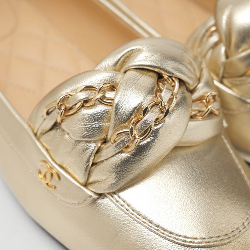 Chanel Pumps G32954 Leather Gold Women 36.5C