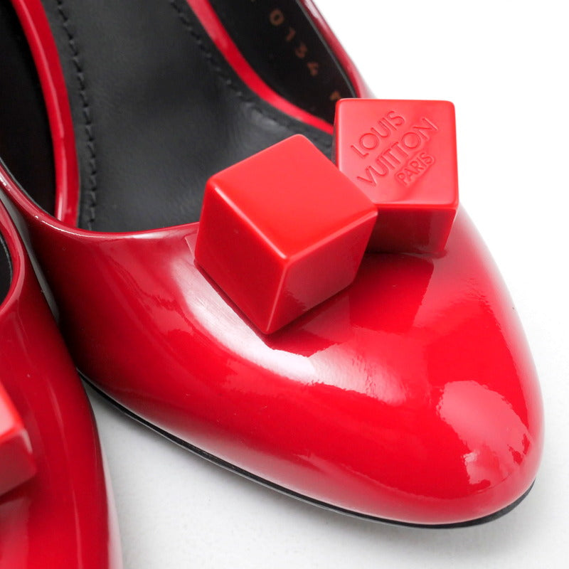 Louis Vuitton Pumps Nl0134 Patent Leather Black / Red Women 36 1/2