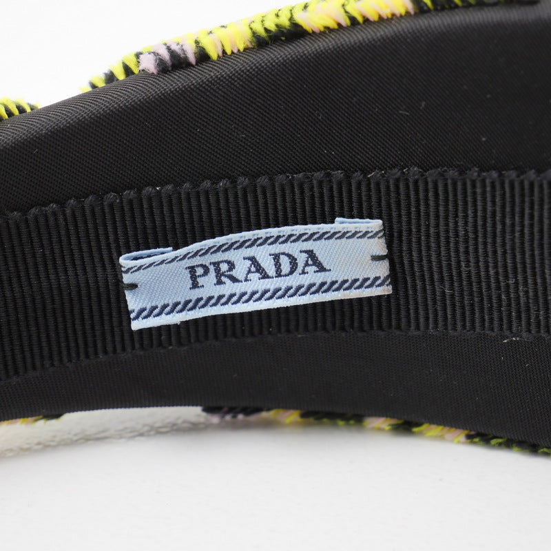 Prada Hair Accessory Velor Multicolor Hairband With Triangle Logo Headband Check Pattern Women
