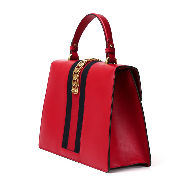 Gucci Handbag 431665 Genuine Leather Red/Metal