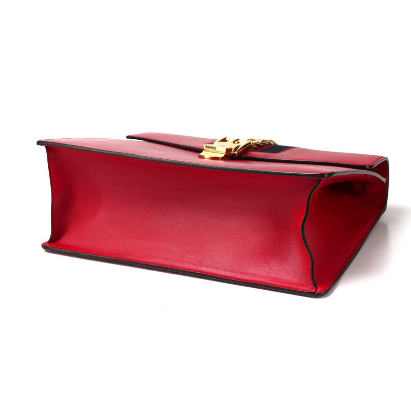 Gucci Handbag 431665 Genuine Leather Red/Metal
