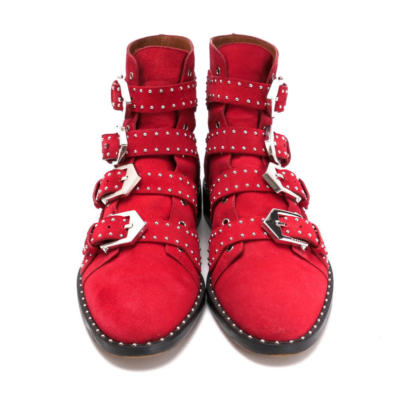 Givenchy Boots Suede Red Women No Size Listed