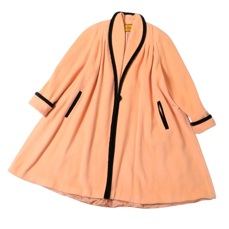 Fendi Coat Wool Salmon Pink Women 38