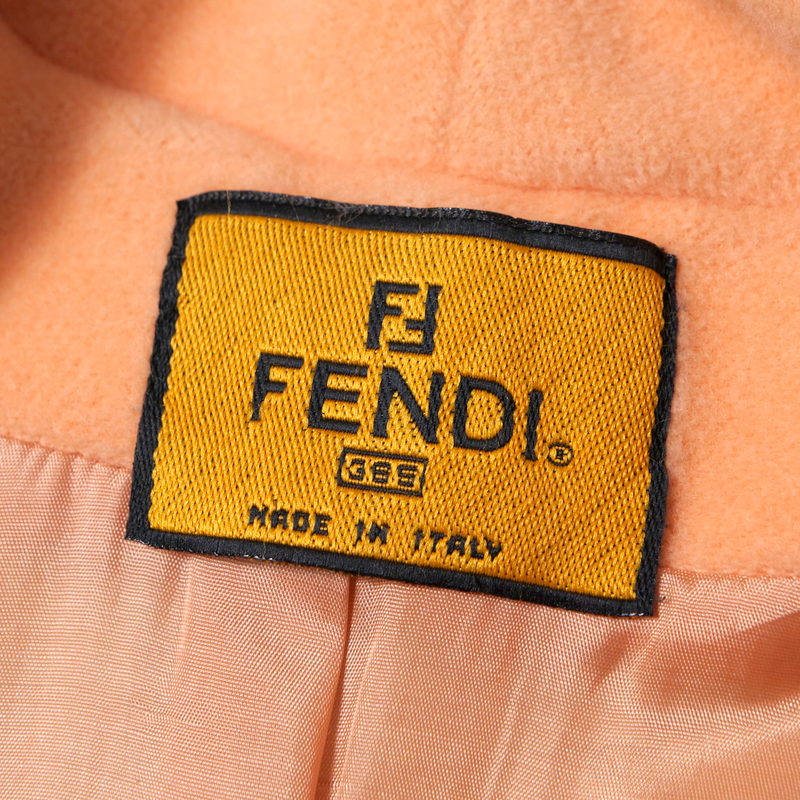 Fendi Coat Wool Salmon Pink Women 38