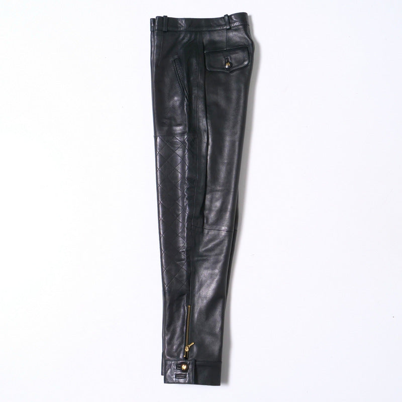 Chanel Pants 31407 Lambskin Black Women 40
