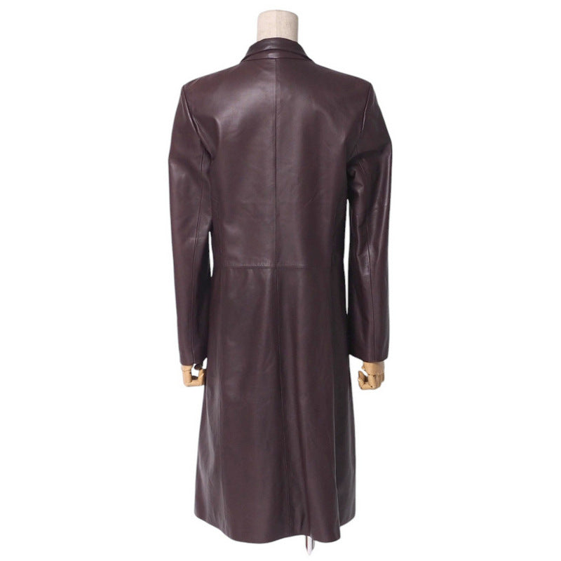 Loewe Coat Lambskin Brown Women 38