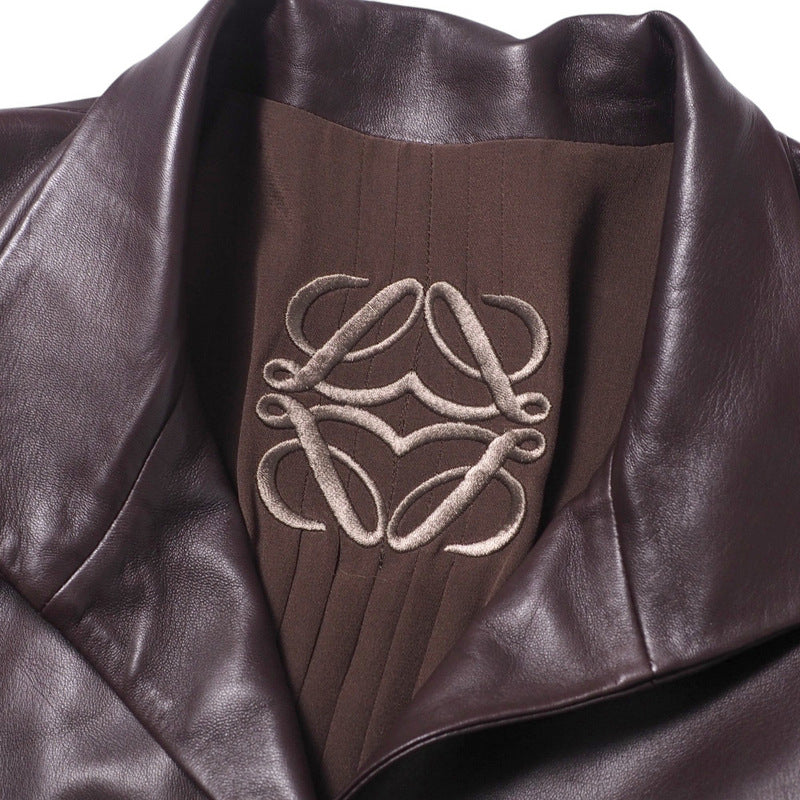 Loewe Coat Lambskin Brown Women 38