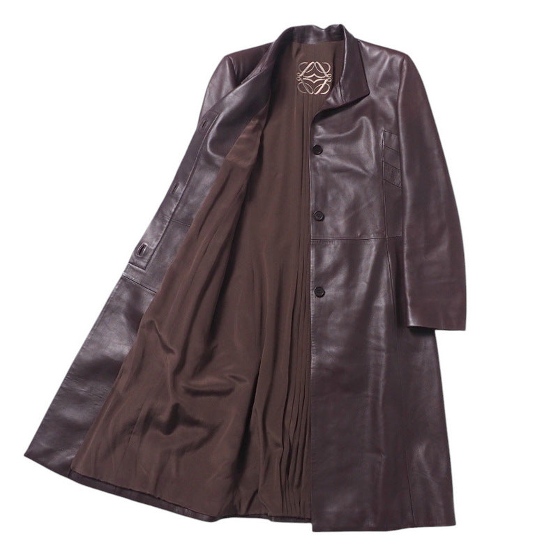 Loewe Coat Lambskin Brown Women 38