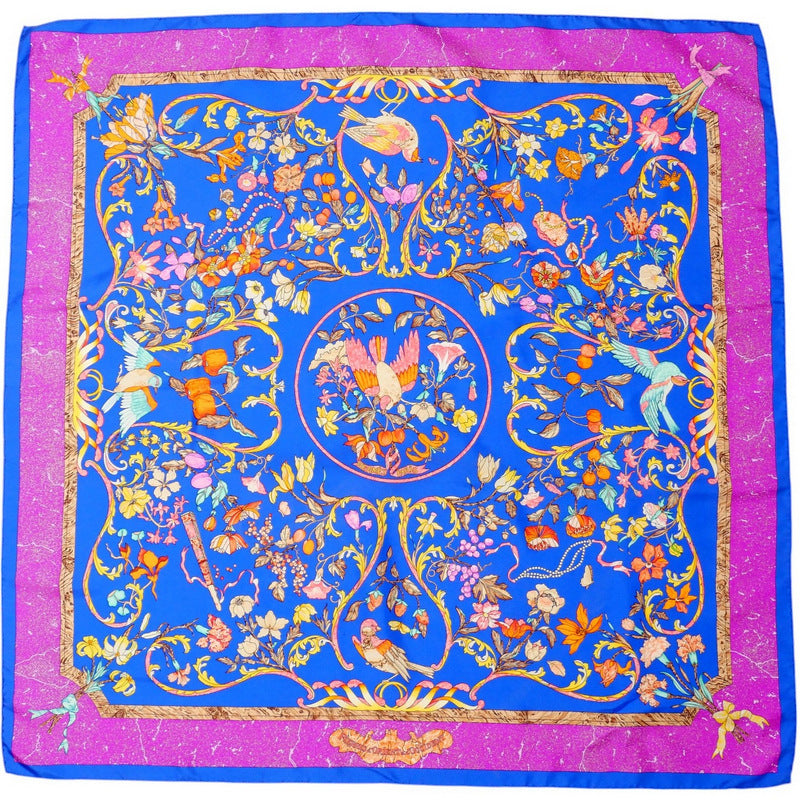 Hermes Scarf Twill Blue, Purple, Etc. Carre90 Pierres D'Orient Et D'Occident Eastern Stone And