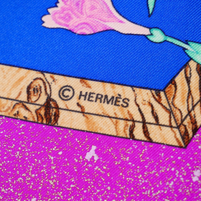 Hermes Scarf Twill Blue, Purple, Etc. Carre90 Pierres D'Orient Et D'Occident Eastern Stone And