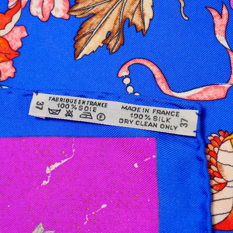 Hermes Scarf Twill Blue, Purple, Etc. Carre90 Pierres D'Orient Et D'Occident Eastern Stone And