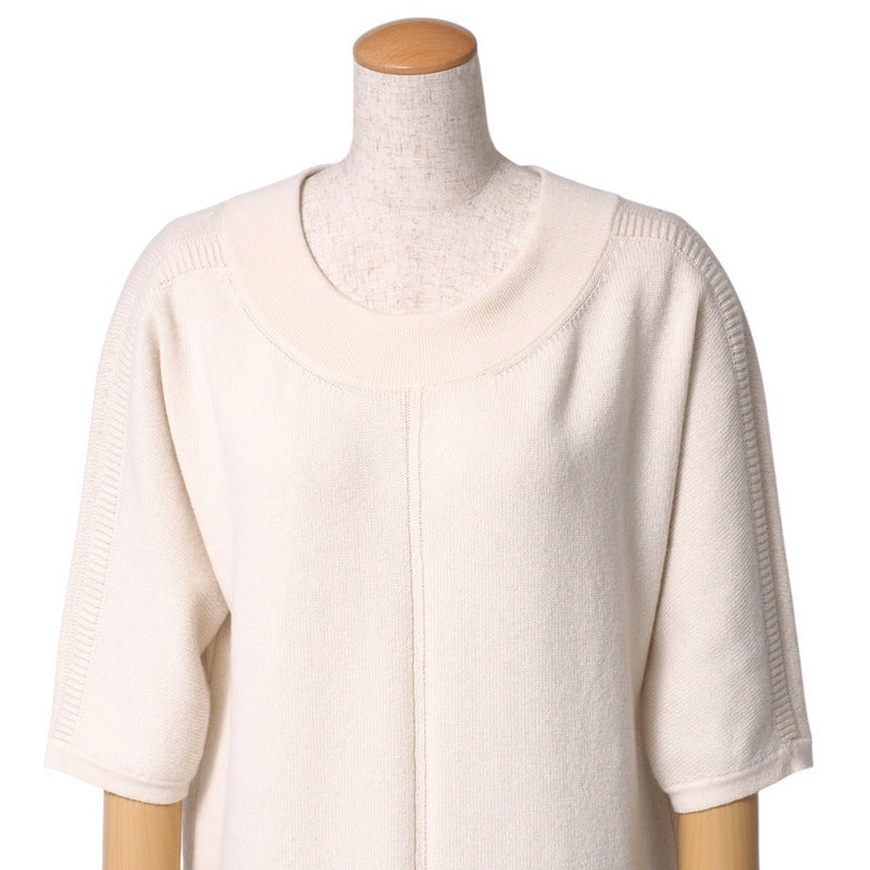 Hermes One Piece Cashmere Ivory Women 34