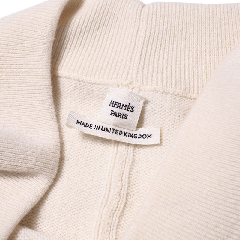 Hermes One Piece Cashmere Ivory Women 34