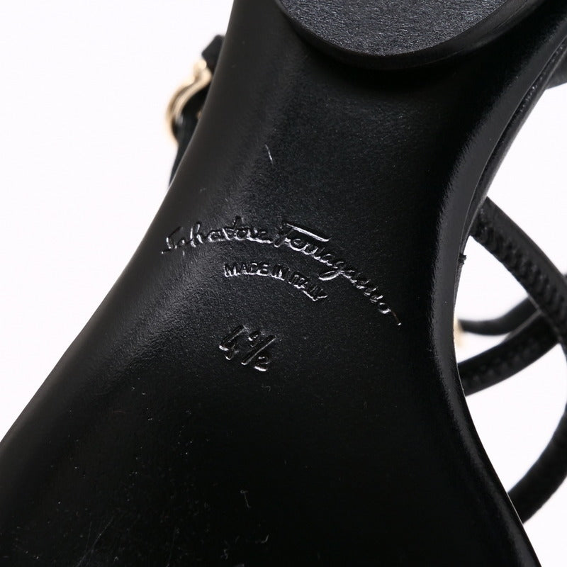 Salvatore Ferragamo Sandals 0732771 Leather Black Augusta Women 4.5 D
